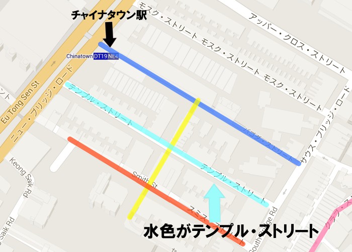 テンプル・ストリートのマップ画像
