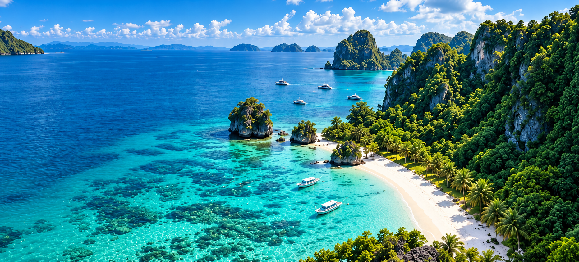 青い海と白い砂浜が広がる南国の風景（旅のイメージ）