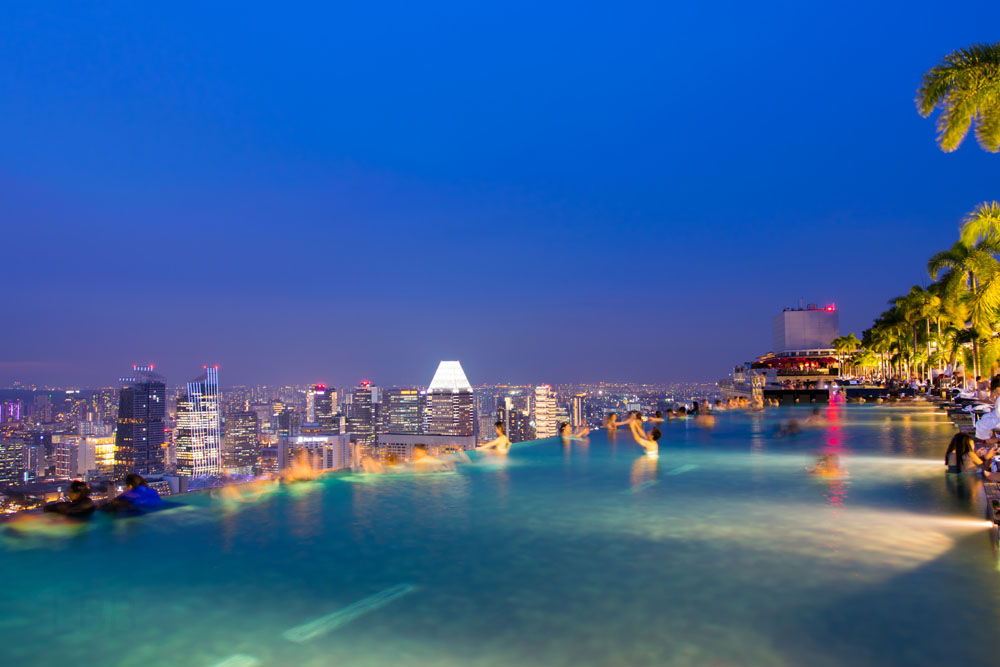 マリーナベイサンズのインフィニティプールで夜景写真が綺麗に撮れた 写真メインのシンガポール旅行記ブログ