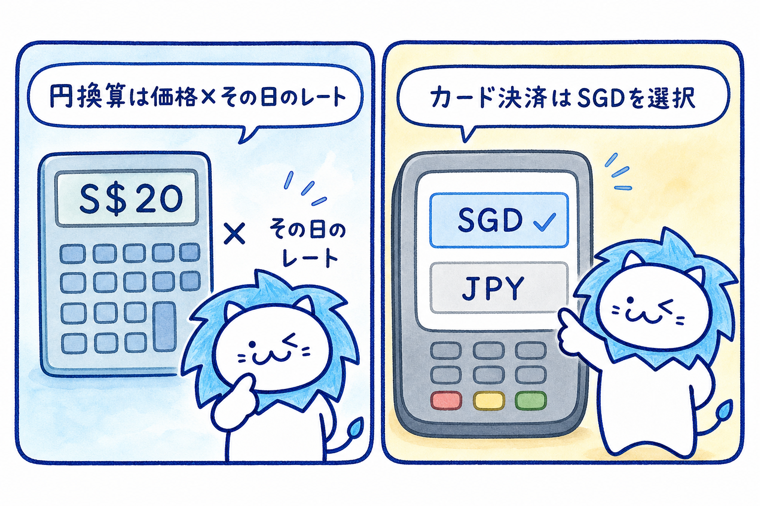 シンガポールドルの円換算とカード決済でSGDを選ぶポイント