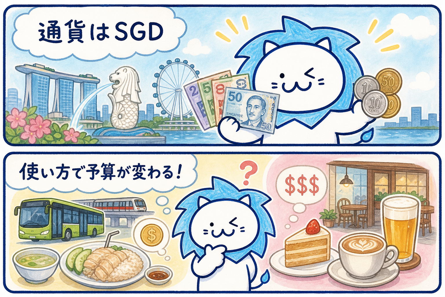 シンガポール旅行で使う通貨と費目による物価の違い