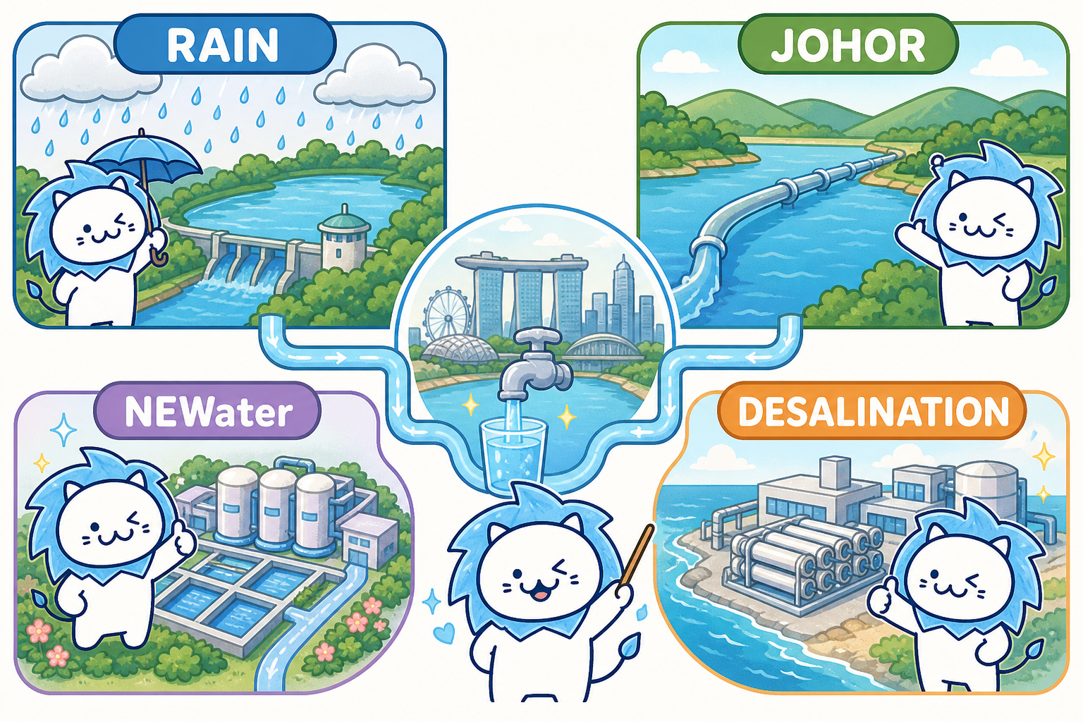 限られた国土を補う4つの水源