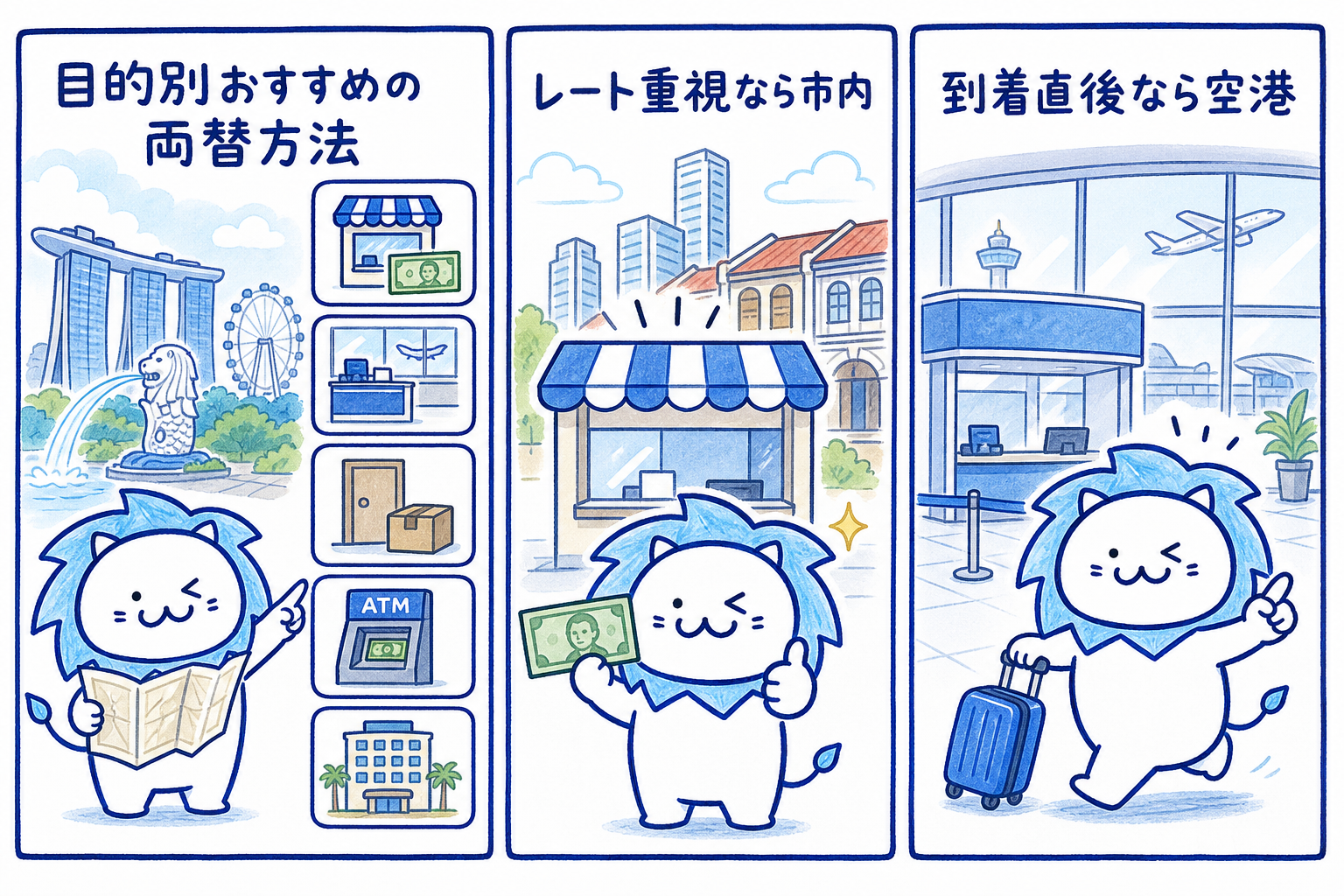 日本円からシンガポールドルへ両替する6つの方法