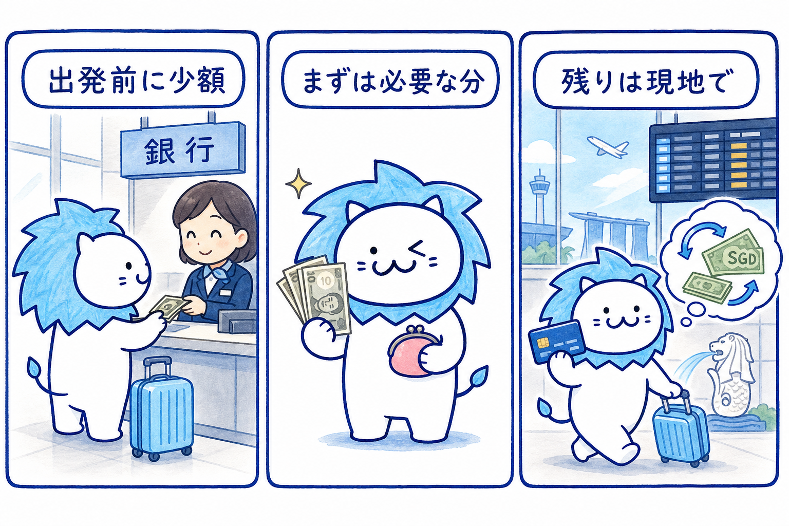 日本の空港や銀行で出発前に少額を両替する方法