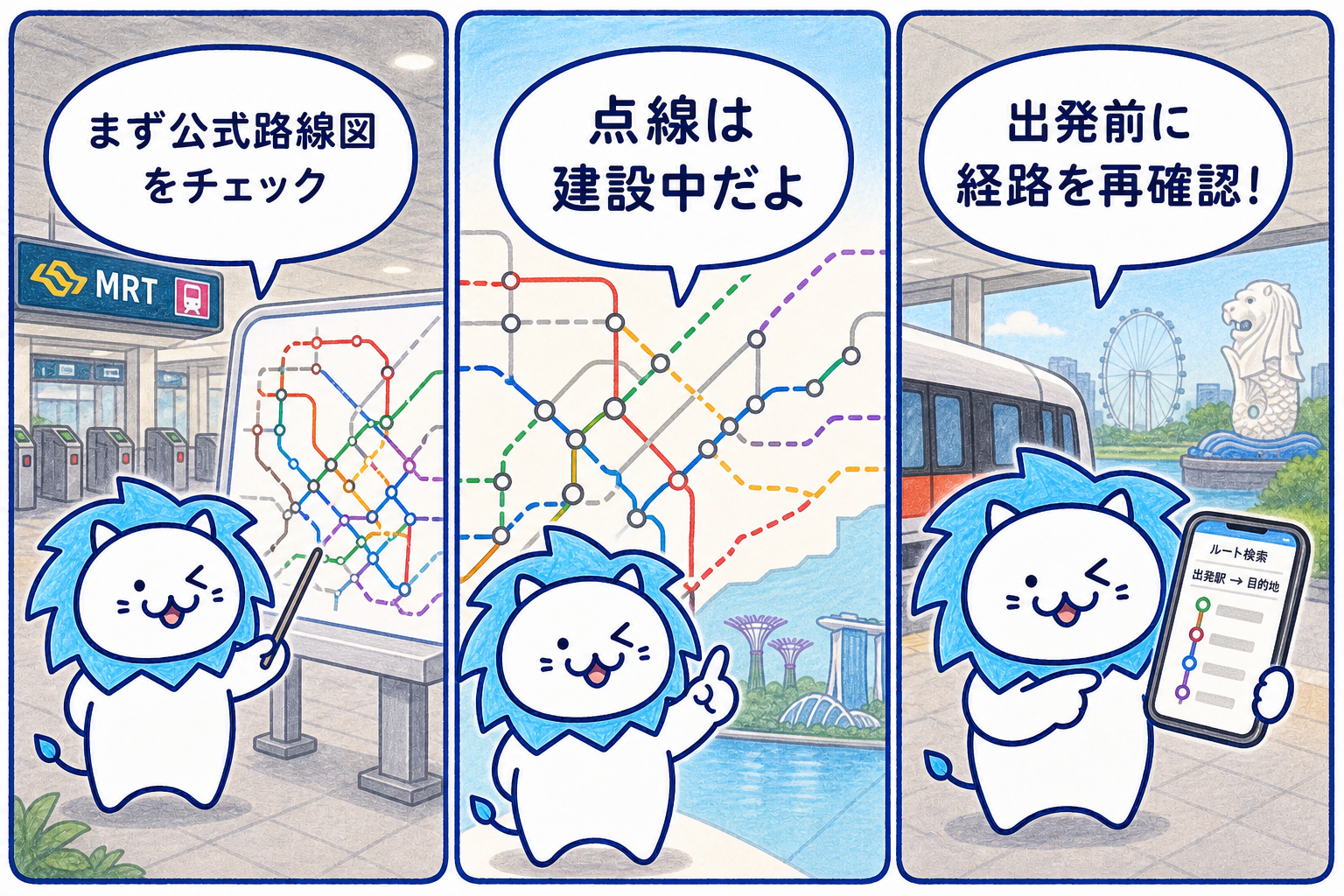 公式MRT路線図で建設中区間と利用経路を確認する方法