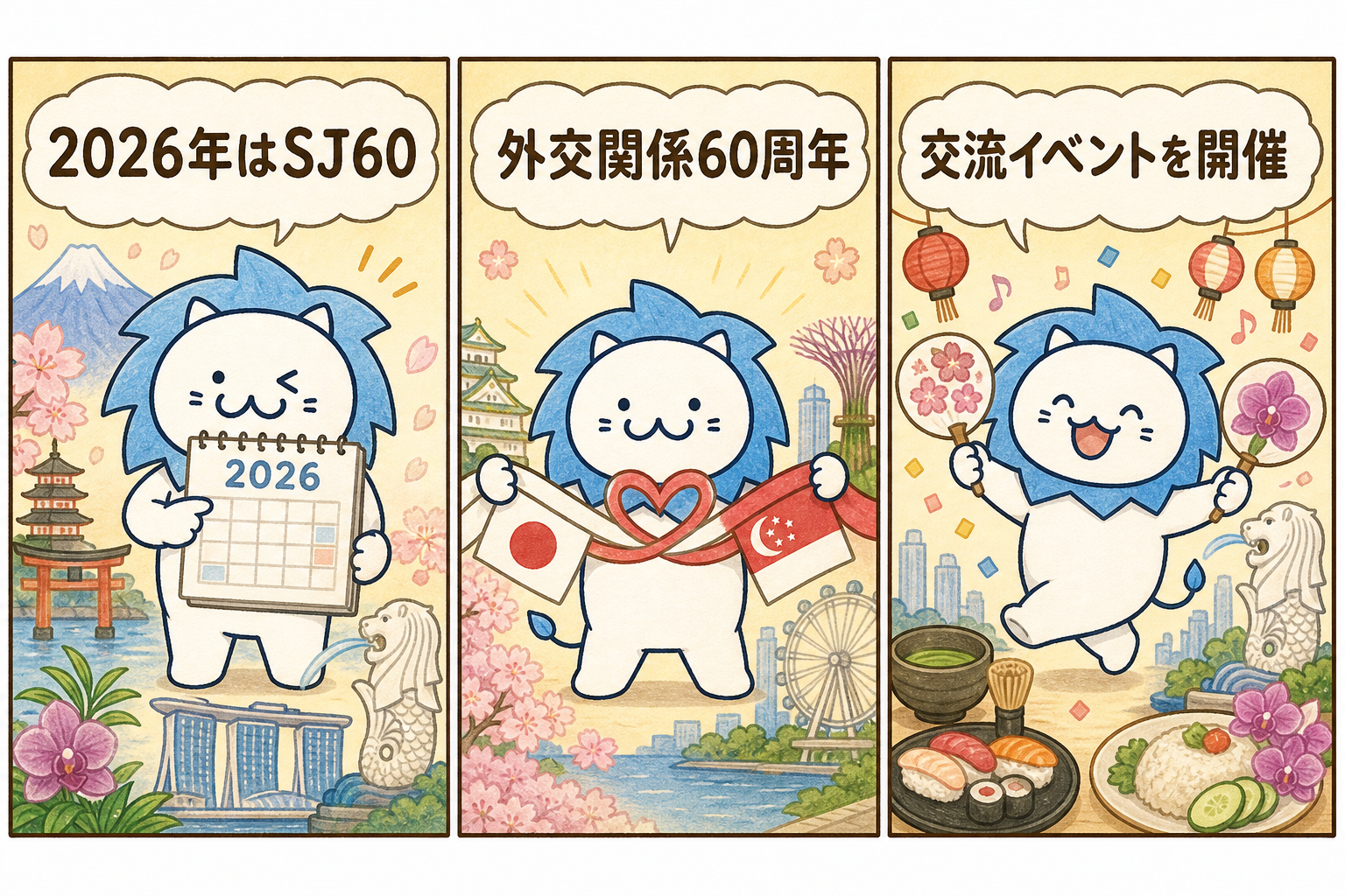 SJ60は、2026年の日・シンガポール外交関係樹立60周年の名称です。