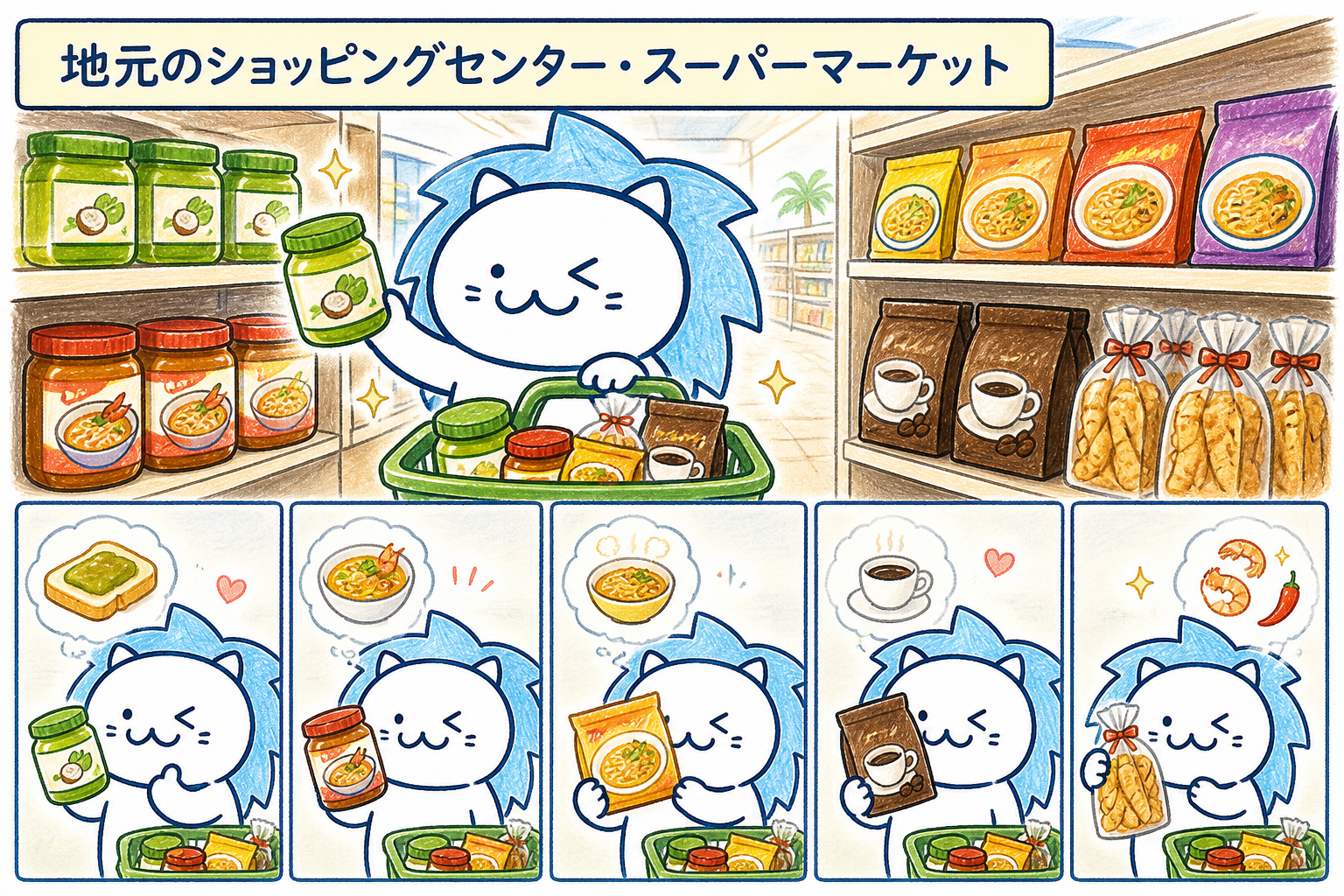 地元のショッピングセンターやスーパーマーケットでお土産を選ぶポイント