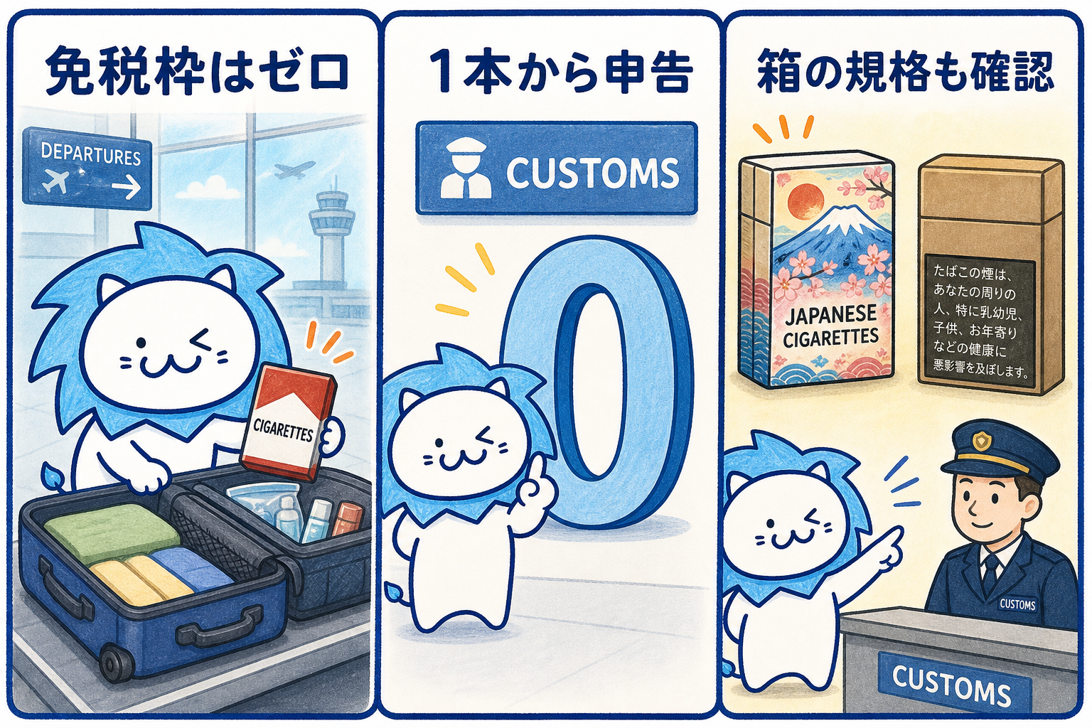 シンガポールには旅行者向けのたばこの免税枠が一切ありません。免税店や日本国内で買ったものでも、1本から申告・納税が必要です。