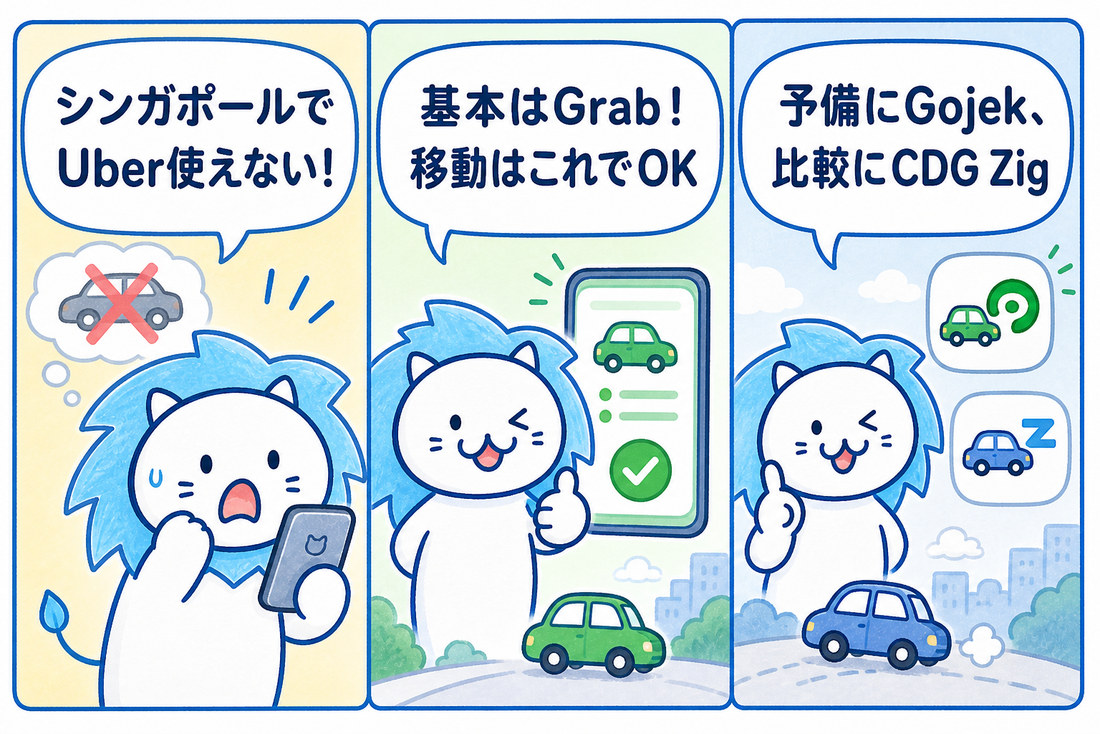 シンガポールで使える主な配車アプリのメリットと比較