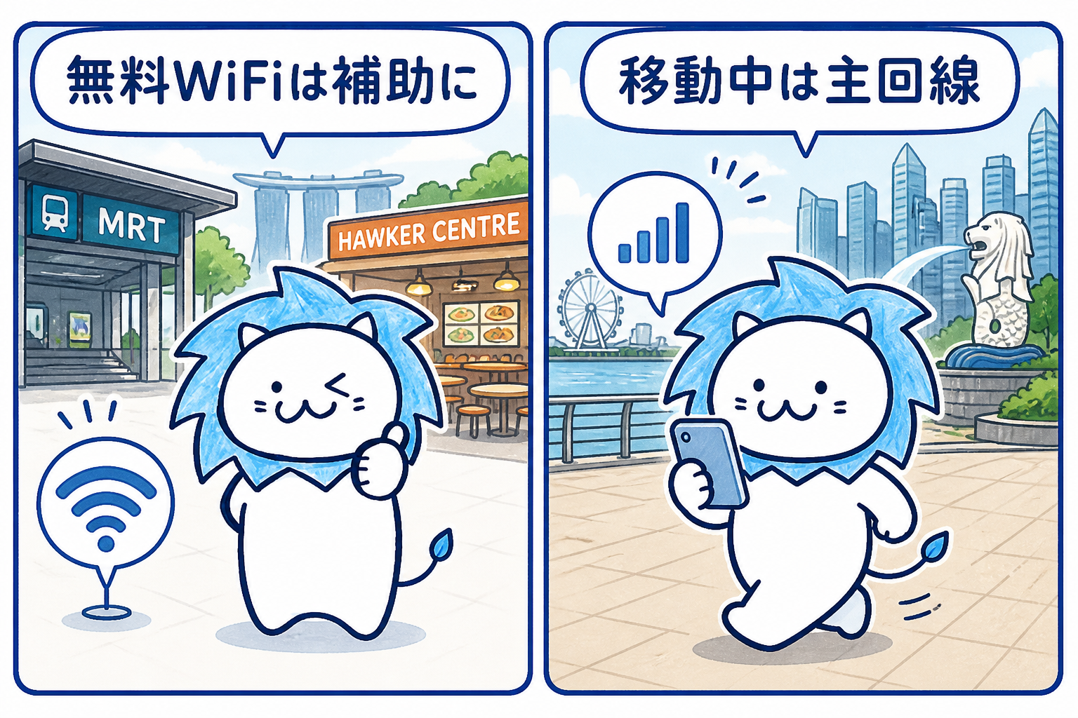 シンガポールの無料WiFi事情と移動中の通信は別に用意する考え方