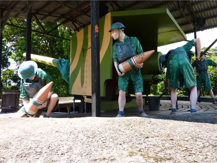 シロソ砦で再現されている砲撃のシーン