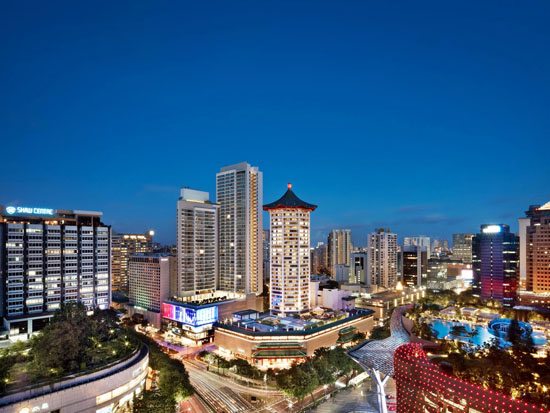 シンガポール マリオット ホテルから見えるオーチャードの夜景