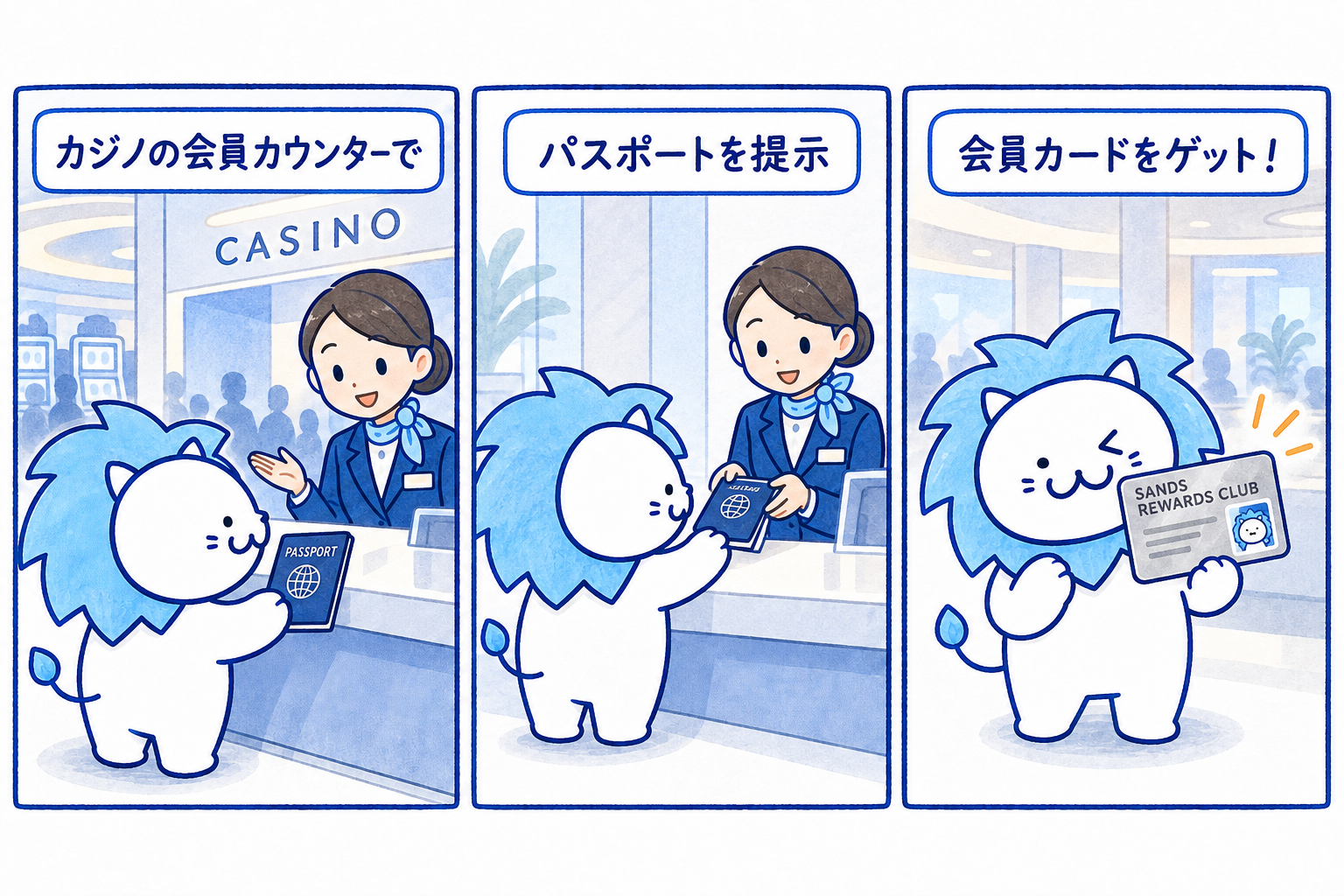 Sands Rewards Clubの登録方法を説明するイラスト