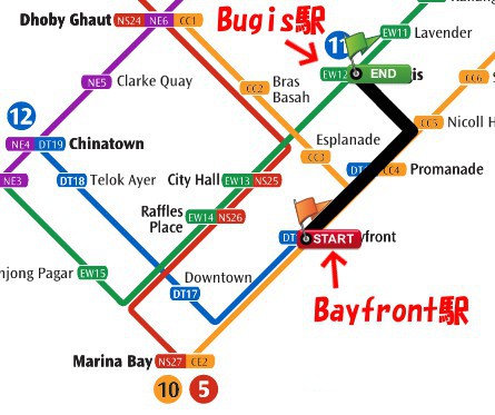 bugis駅の路線図