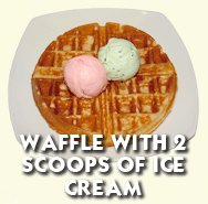Waffle With 2 Scooop Of Ice Cream