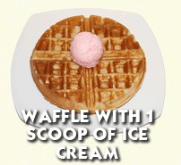 Waffle With 1 Scooop Of Ice Cream